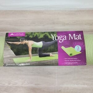 New In Package Lotus Printed Yoga Mat,‎ Green, Lightweight 24"x68"x 3mm